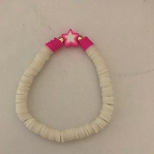 Clay bead pink star bracelet🩷